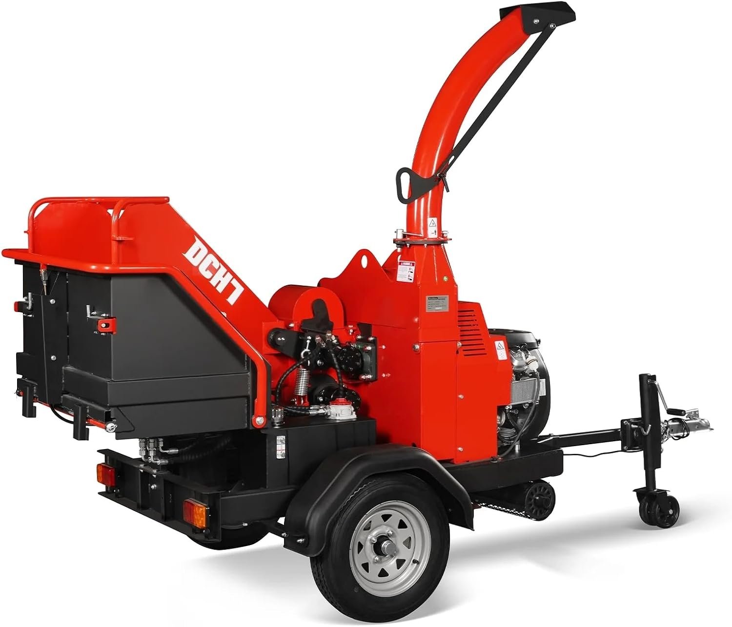 MMAX 8'' Inch ZONSEN 1000cc 35hp Electric Start Gasoline Powered Engine 4-Wheels Towable Wood Chipper Shredder Mulcher with Towbar/Tail Light/Emergency Stop Switch, Model B200 - Image 8