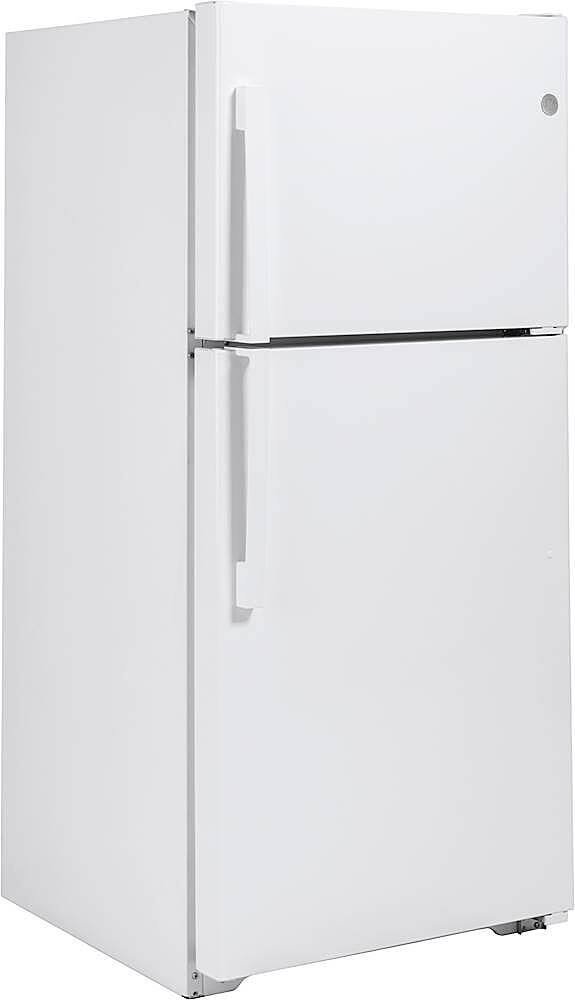 GE - 33 in. Wide 21.9 Cu. Ft. Top-Freezer Refrigerator with Garage Ready Performance - White