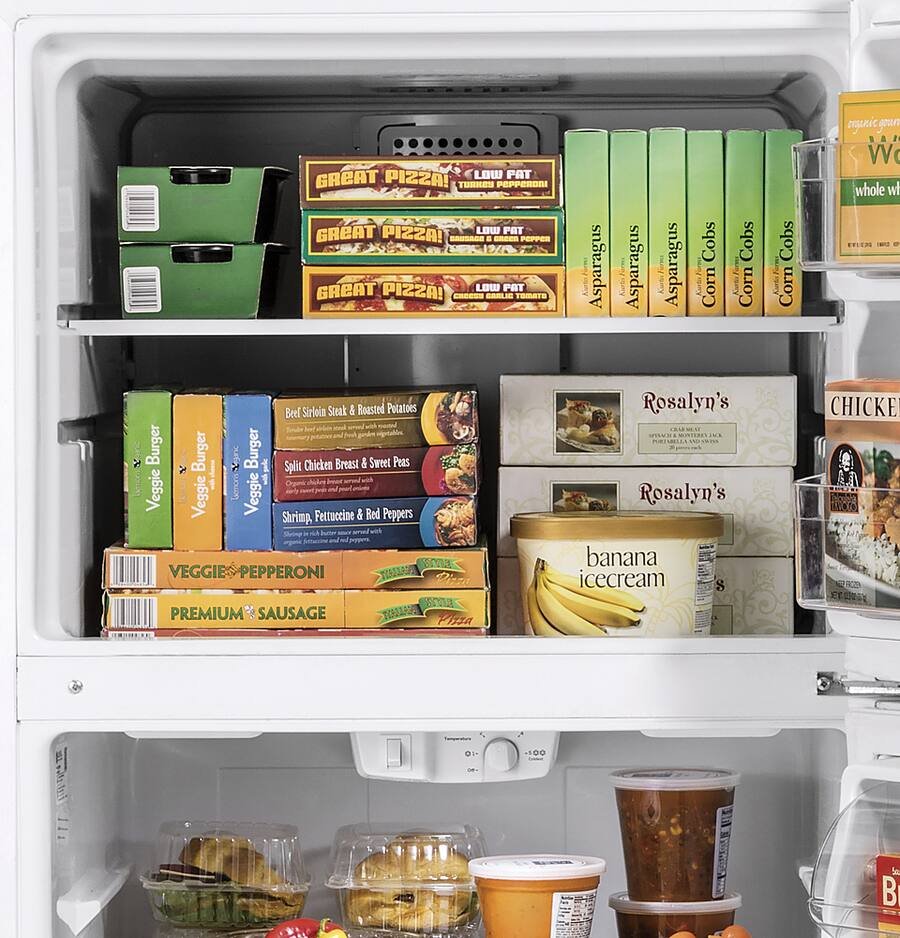 GE - 33 in. Wide 21.9 Cu. Ft. Top-Freezer Refrigerator with Garage Ready Performance - White