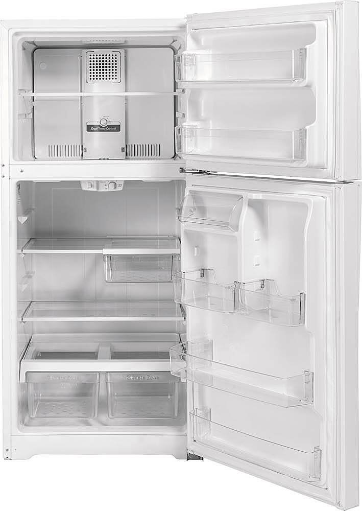 GE - 33 in. Wide 21.9 Cu. Ft. Top-Freezer Refrigerator with Garage Ready Performance - White