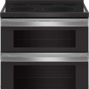 GE - 30 in. Wide 5 Elements 6.6 Cu. Ft. Freestanding Double Oven Electric Convection Range with Steam Cleaning and Air Fry - Stainless Steel
