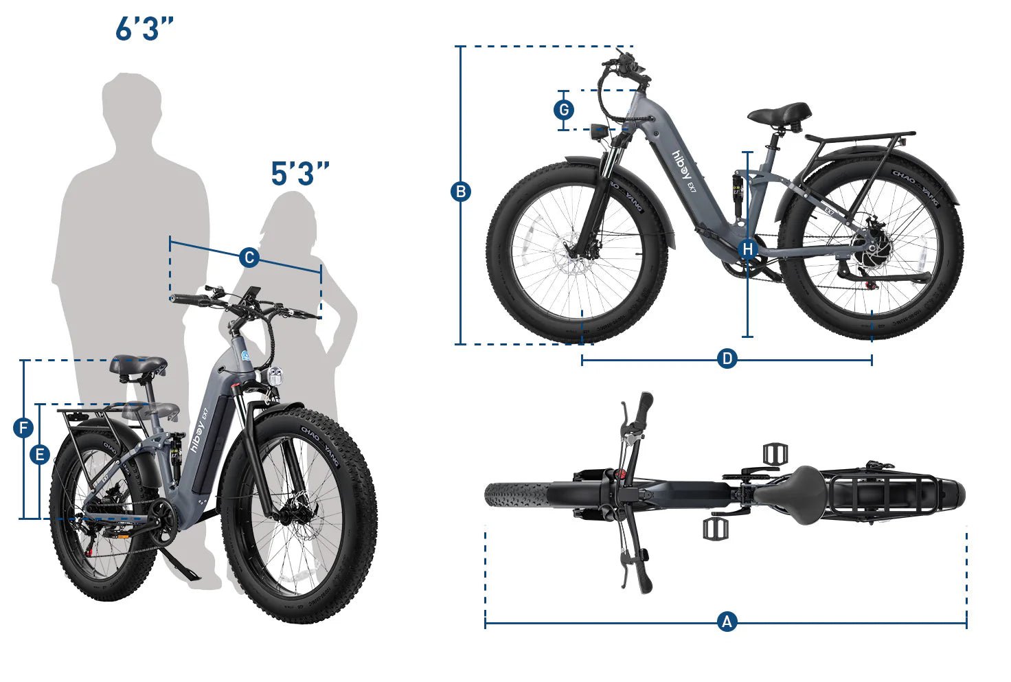 Hiboy EX7 Dimensions