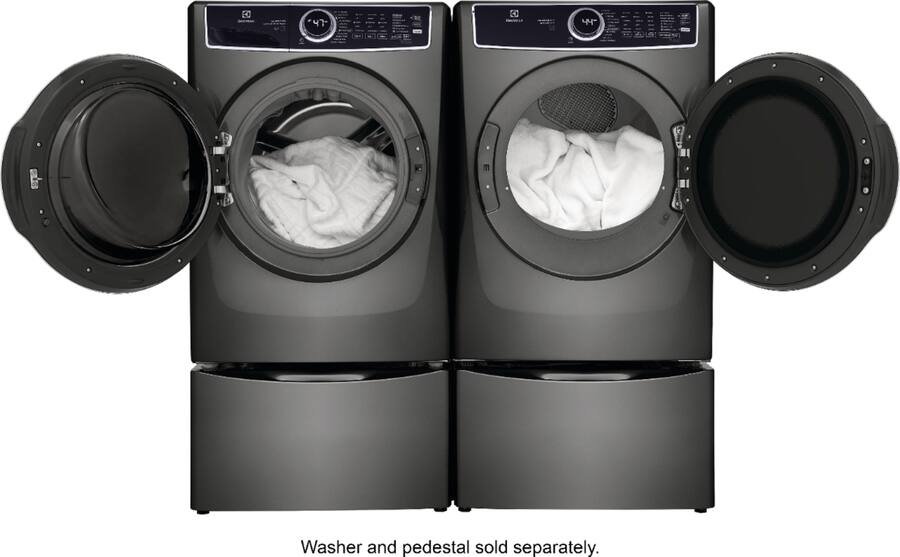 Electrolux - 8.0 Cu. Ft. Stackable Electric Dryer with Steam and Balanced Dry - Titanium