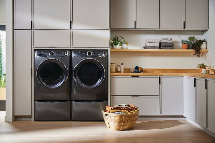 Electrolux - 8.0 Cu. Ft. Stackable Electric Dryer with Steam and Balanced Dry - Titanium