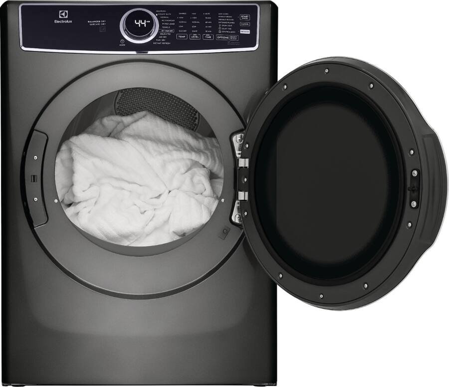 Electrolux - 8.0 Cu. Ft. Stackable Electric Dryer with Steam and Balanced Dry - Titanium