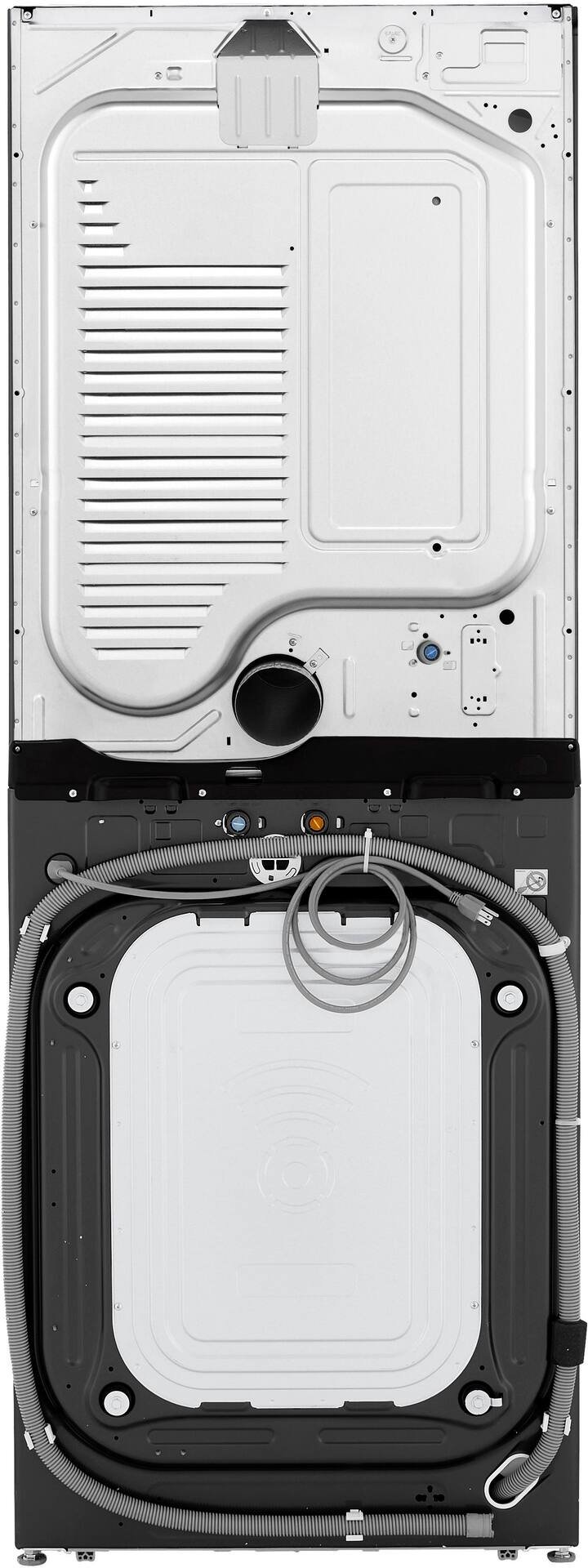 LG - 5.0 Cu. Ft. HE Smart Front Load Washer and 7.4 Cu. Ft. Electric Dryer WashTower with Steam and Center Control - Black Steel