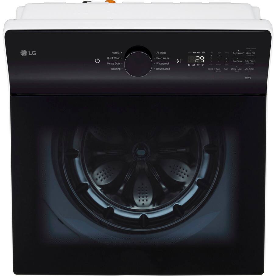 LG - 5.5 Cu. Ft. High Efficiency Smart Top Load Washer with EasyUnload - Alpine White