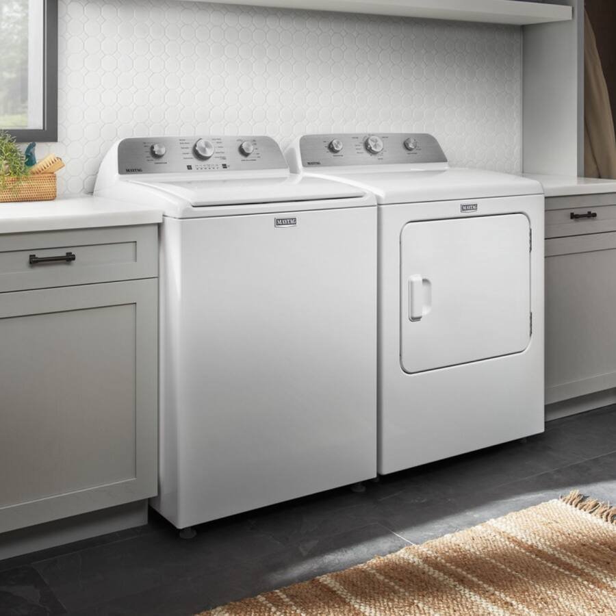 Maytag - 7.0 Cu. Ft. Electric Dryer with Wrinkle Prevent - White