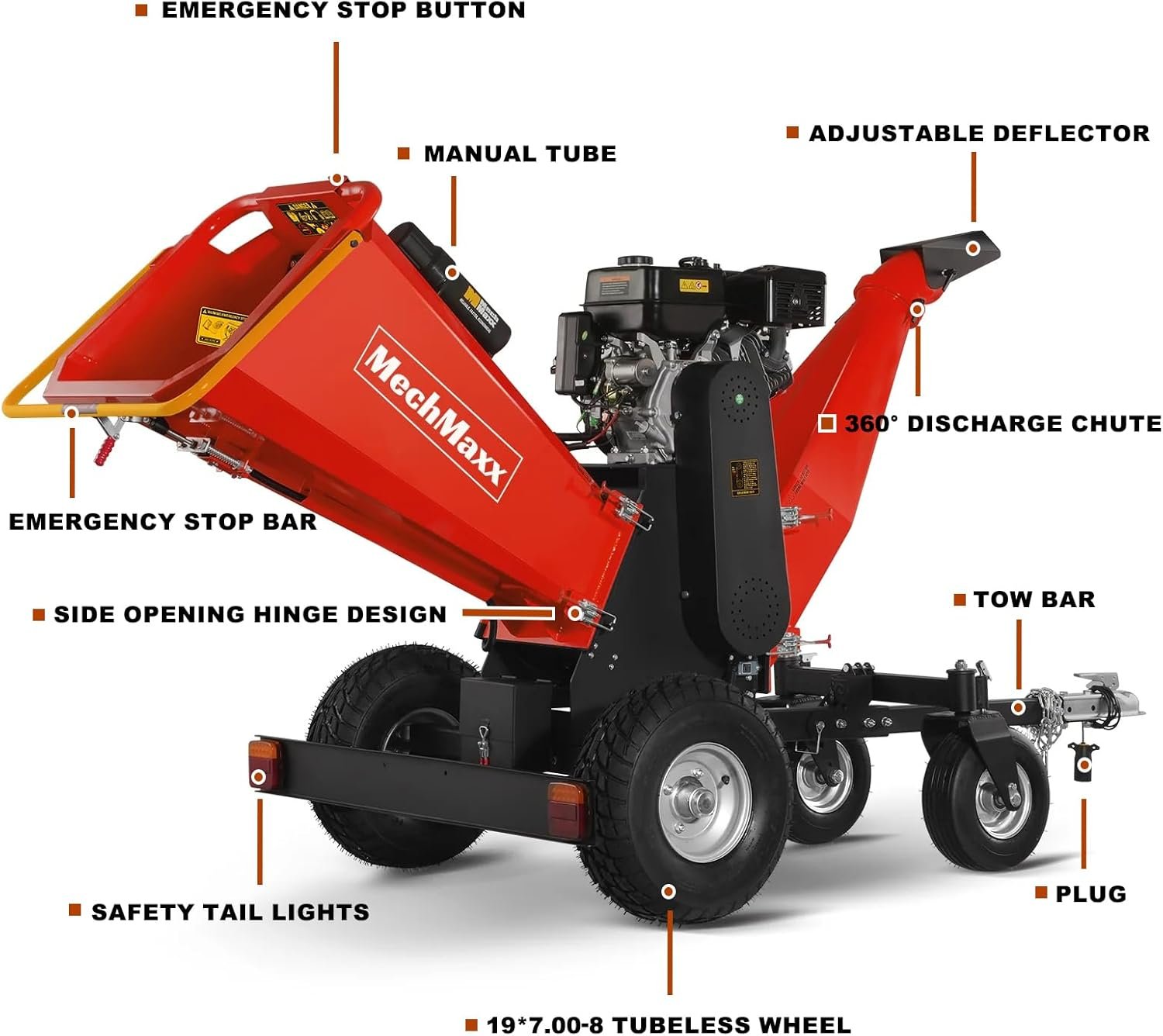 MechMaxx B150 6" ZONSEN 15HP Gas-Powered Wood Chipper - Image 4