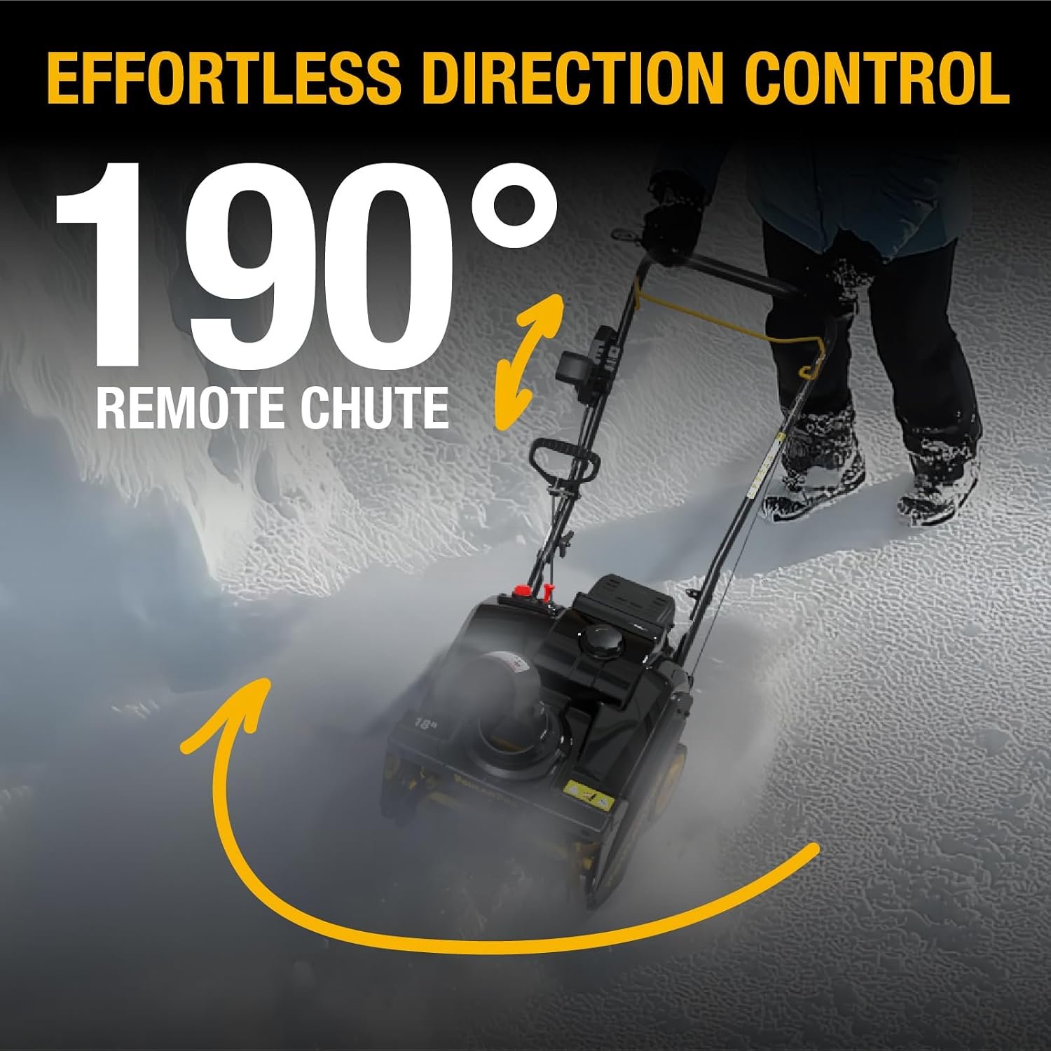 Poulan Pro PR180 18" 99cc Single-Stage Gas Snow Blower with Electric Start & 190° Remote Chute Control - Image 5
