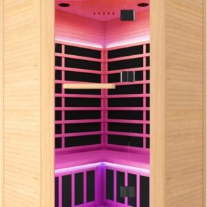OUTEXER Sauna One Person Far Infrared Saunas Room Chilean Pine Wood 1050W