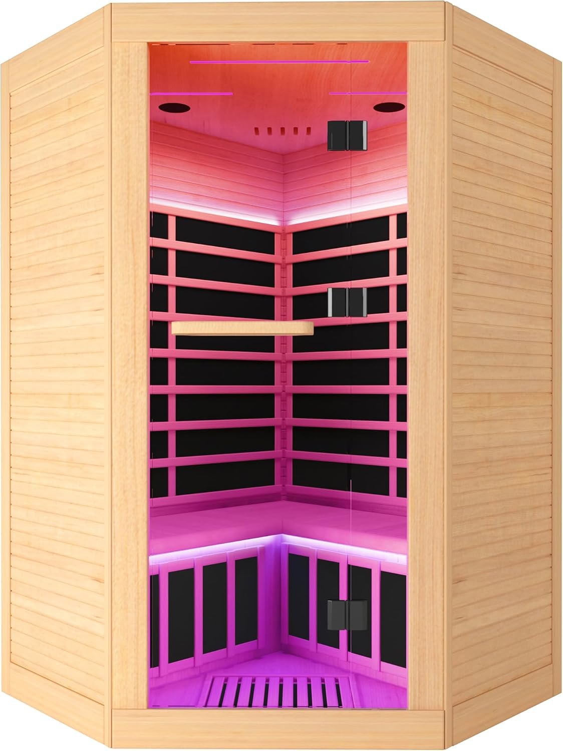 OUTEXER Sauna One Person Far Infrared Saunas Room Chilean Pine Wood 1050W