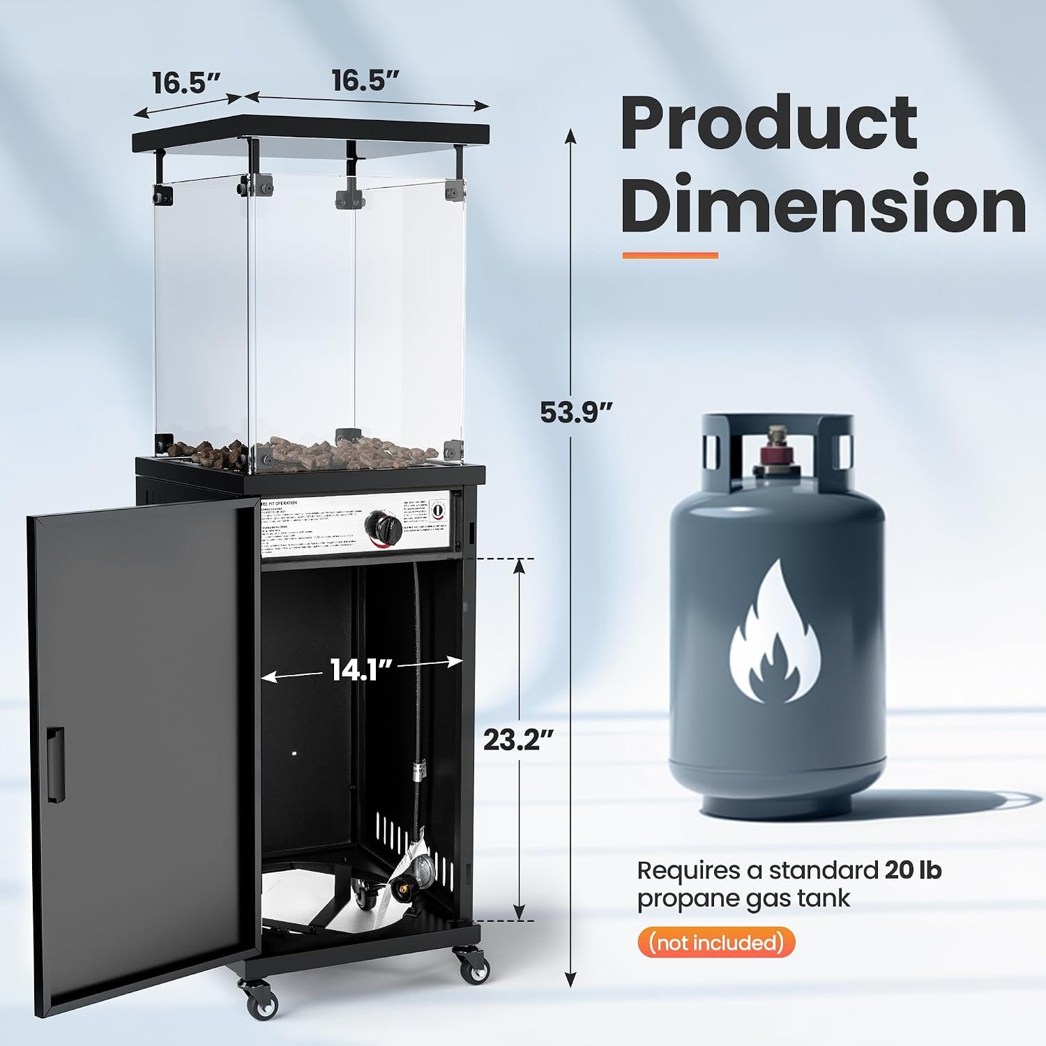 Pamapic 41,000 BTU Outdoor Propane Patio Heater – Inky - Image 5