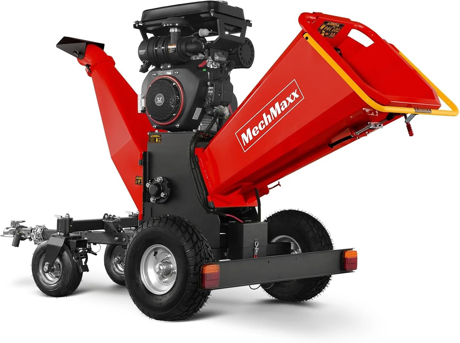 MMAX 8'' Inch ZONSEN 1000cc 35hp Electric Start Gasoline Powered Engine 4-Wheels Towable Wood Chipper Shredder Mulcher with Towbar/Tail Light/Emergency Stop Switch, Model B200 - Image 9