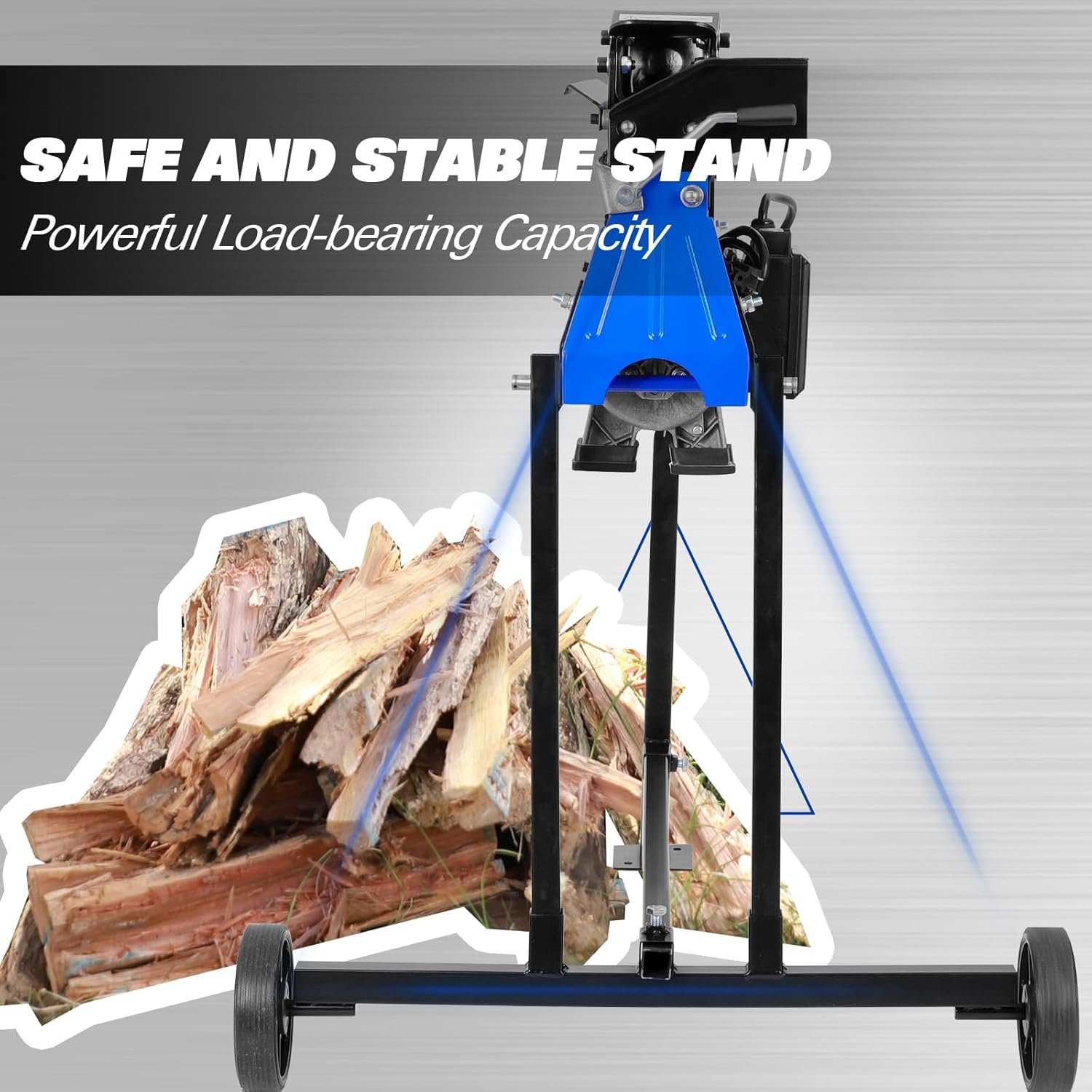 BILT HARD 6.5 Ton Electric Log Splitter with Stand - 15 Amp Motor Wood Splitter with Hydraulic Ram, Electric Firewood Splitting Machine Firewood Processing, Home Heating, and Yard Maintenance - Image 3