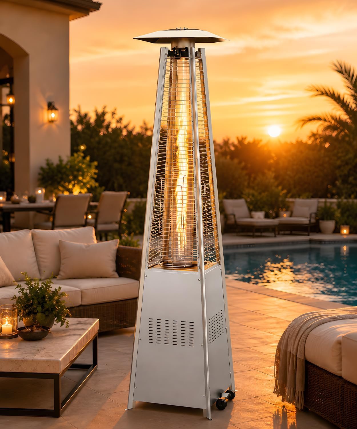 FOOWIN Patio Heater 48,000 BTU Outdoor Propane Heater with Wheels - Image 8