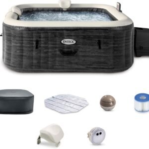 INTEX PureSpa 6 Person Inflatable Hot Tub with Energy-Efficient Spa Cover