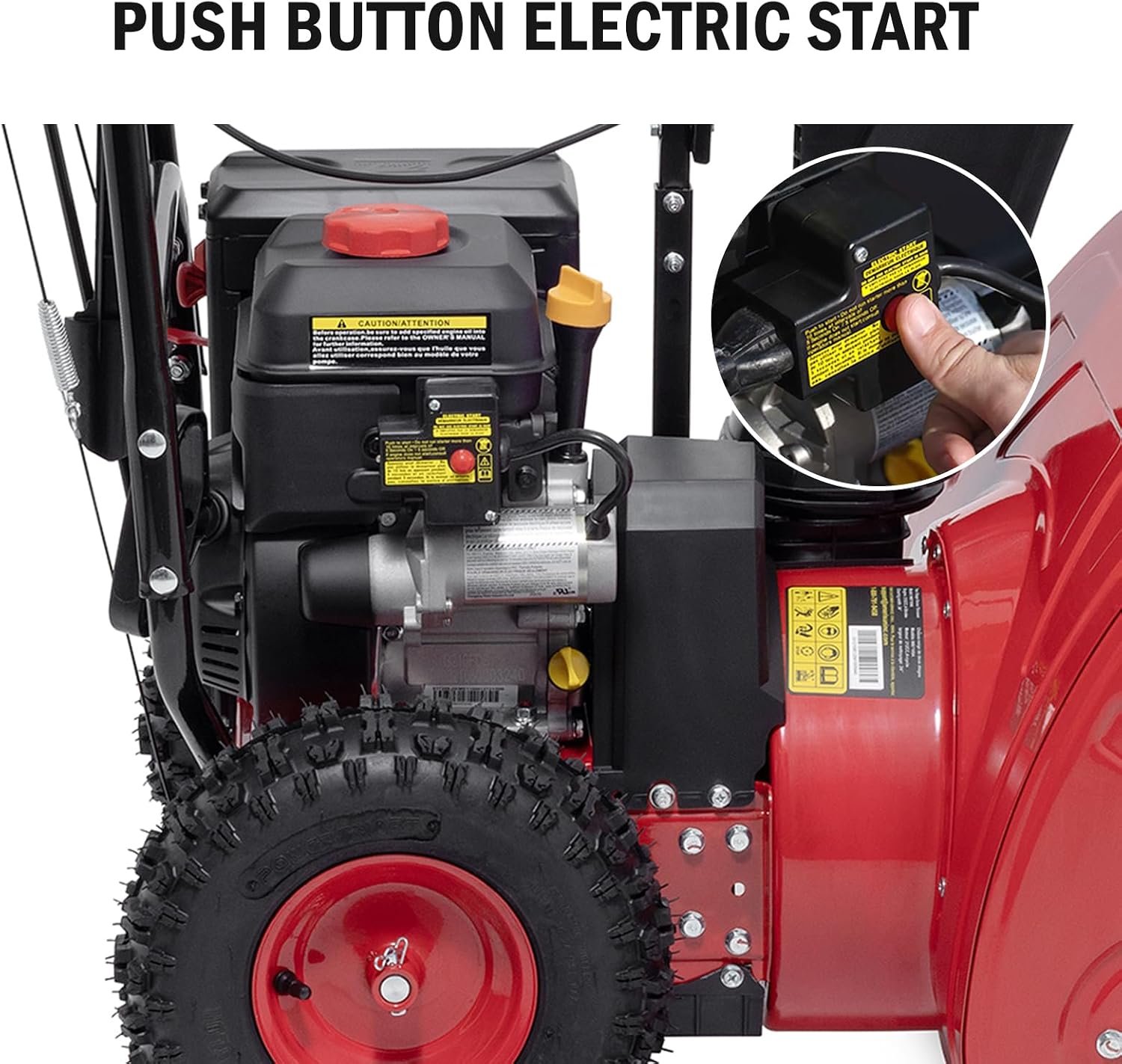 PowerSmart DB7108B 24" 212cc Two-Stage Self-Propelled Gas Snow Blower with Electric Start & Steel Auger - Image 4