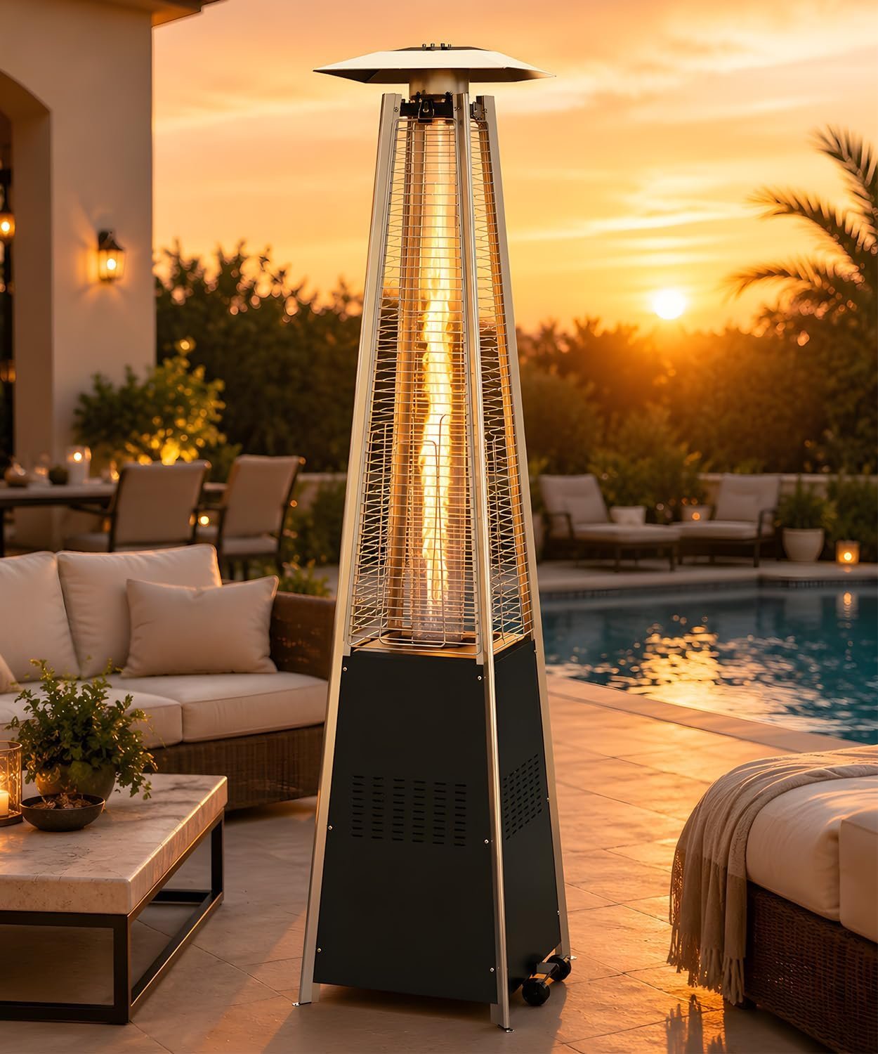 FOOWIN Patio Heater 48,000 BTU Outdoor Propane Heater with Wheels - Image 9