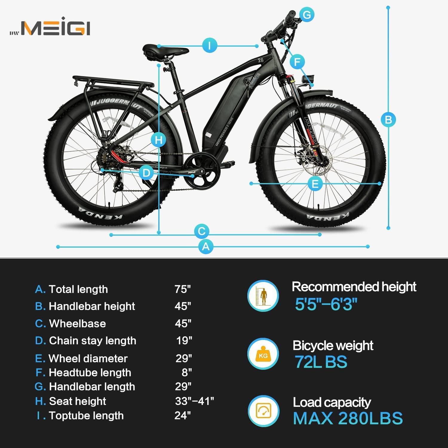 DWMEIGI Pegasus 48V/16Ah 750W Fat Tire Electric Bike - Image 19