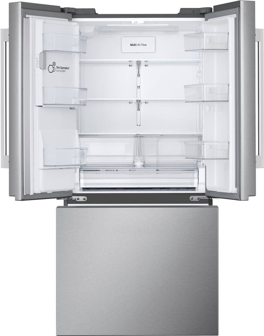 LG - 33-in Wide Standard-Depth MAX 24.5 Cu. Ft. Smart French Door Refrigerator with Dual Ice - Stainless Steel