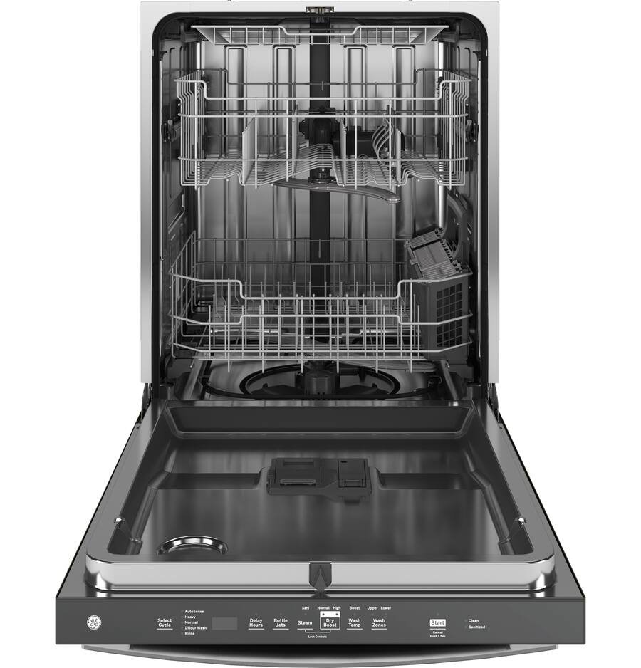 GE - 24" Top Control Built-In Stainless Steel Tub Dishwasher with 3rd Rack, Sanitize Cycle and 47 dBA - Stainless Steel