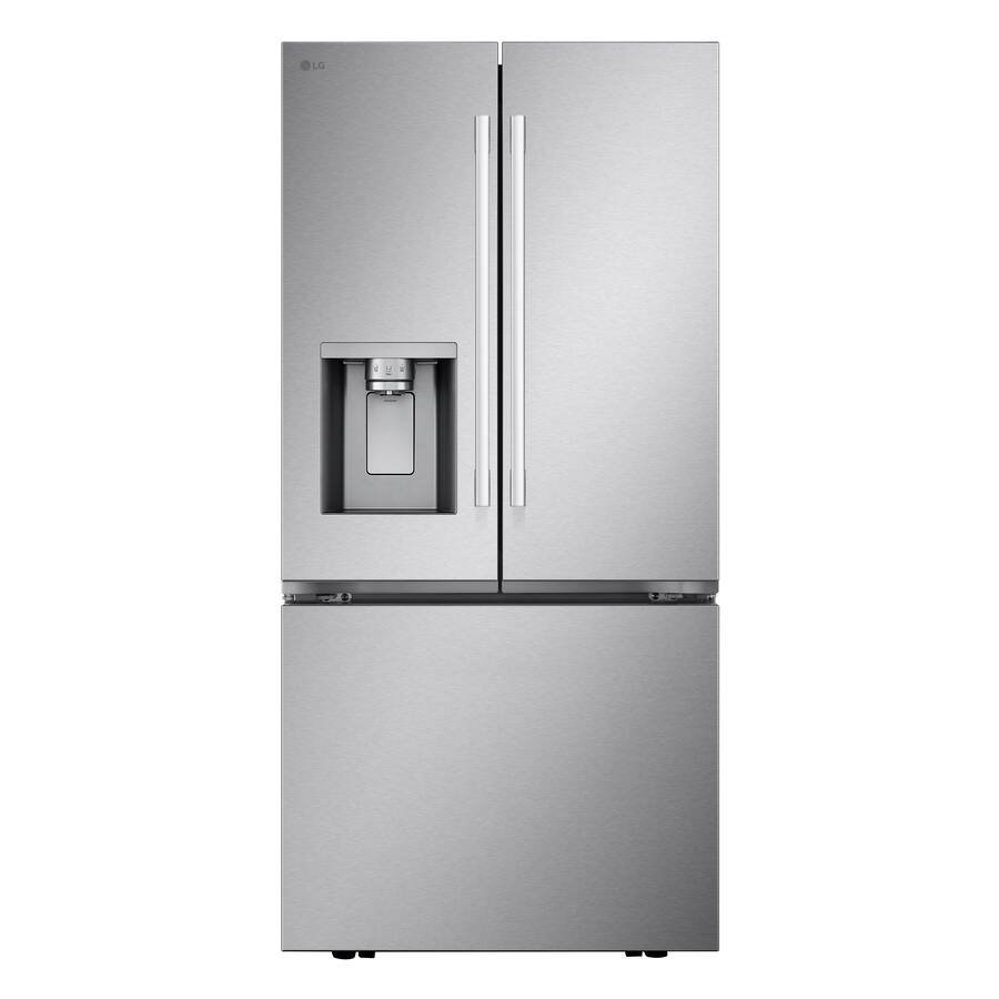 LG - 33-in Wide Standard-Depth MAX 24.5 Cu. Ft. Smart French Door Refrigerator with Dual Ice - Stainless Steel