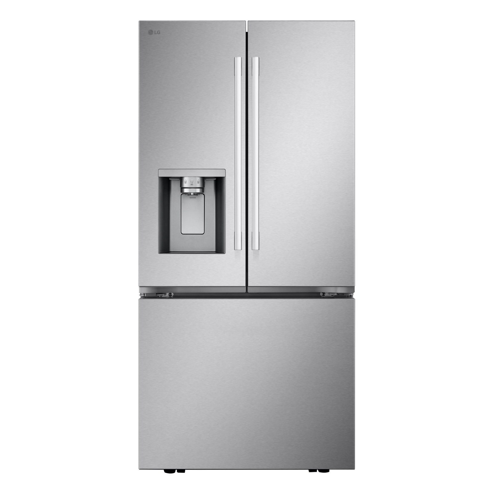 LG - 33-in Wide Standard-Depth MAX 24.5 Cu. Ft. Smart French Door Refrigerator with Dual Ice - Stainless Steel