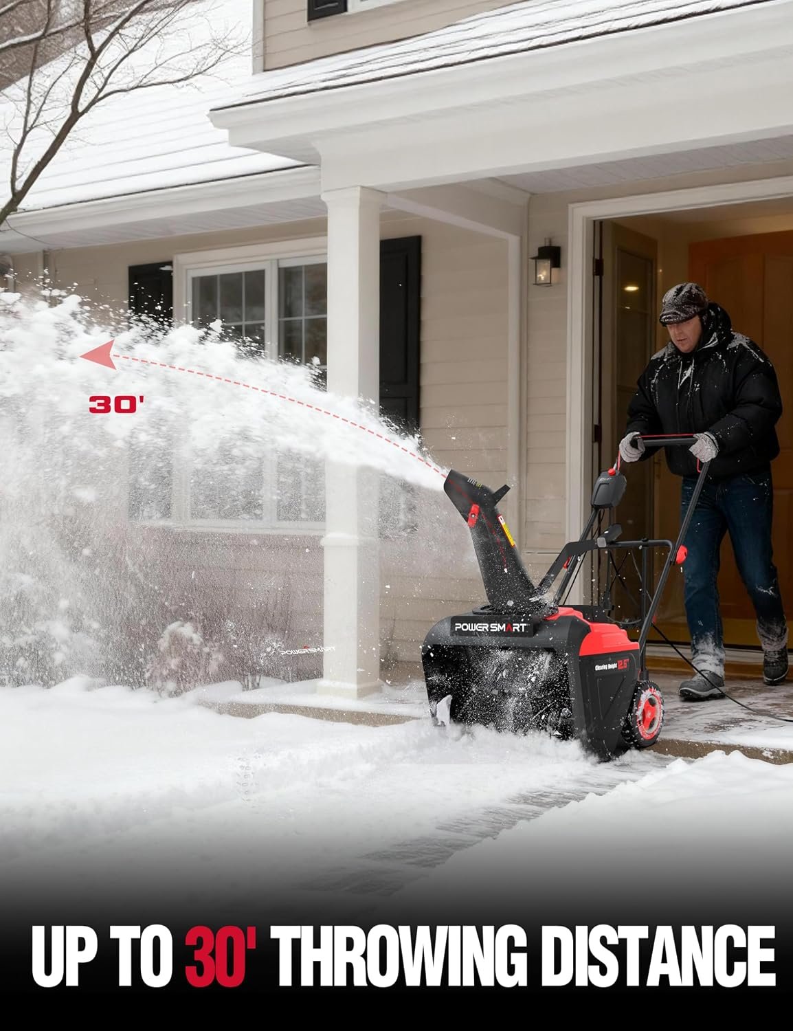 PowerSmart 21 Inch Corded Electric Snow Blower, 15 Amp, with LED Light - Image 5