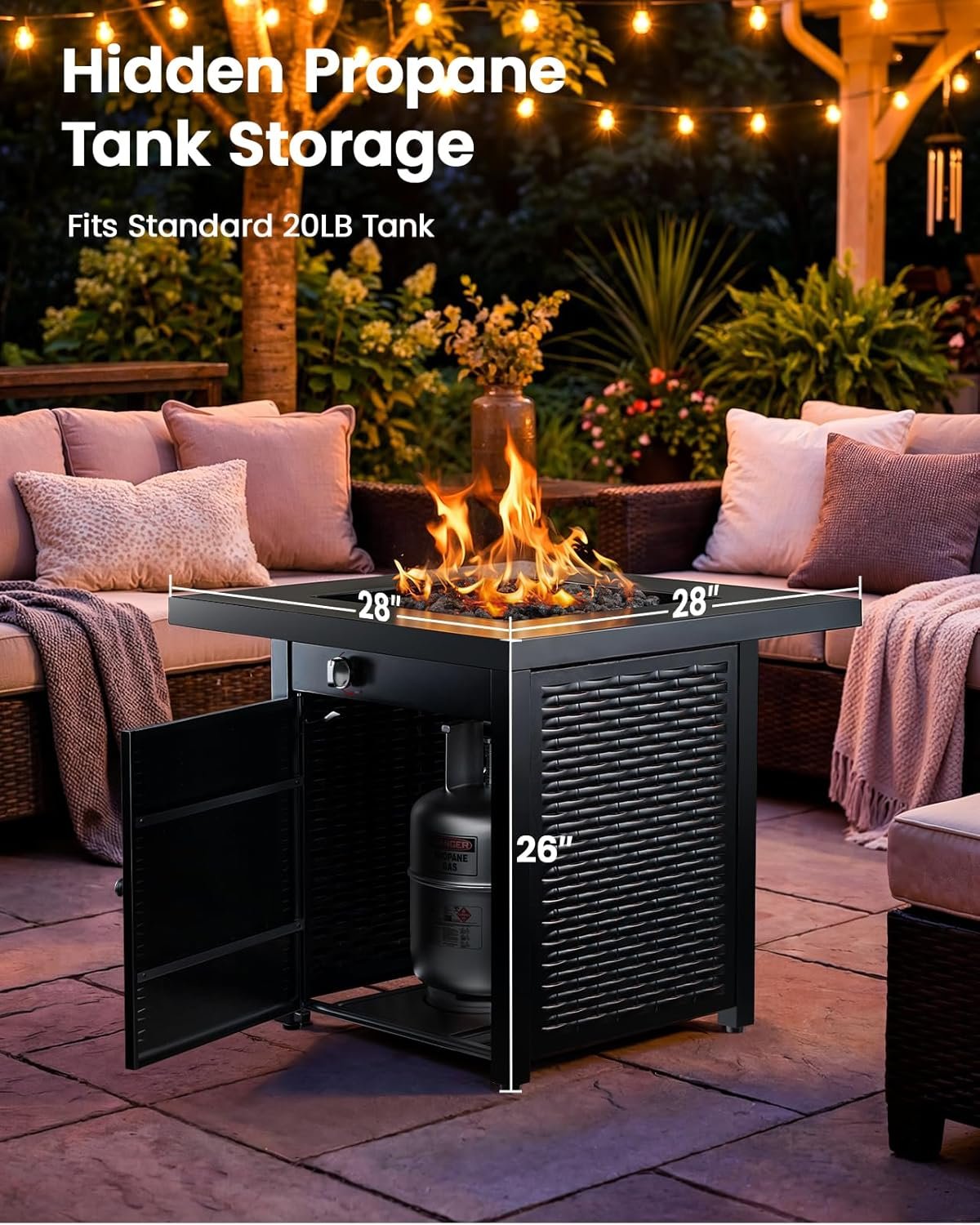 Ciays CIFPT3-N1 28" 50,000 BTU Propane Fire Pit Table - Image 3