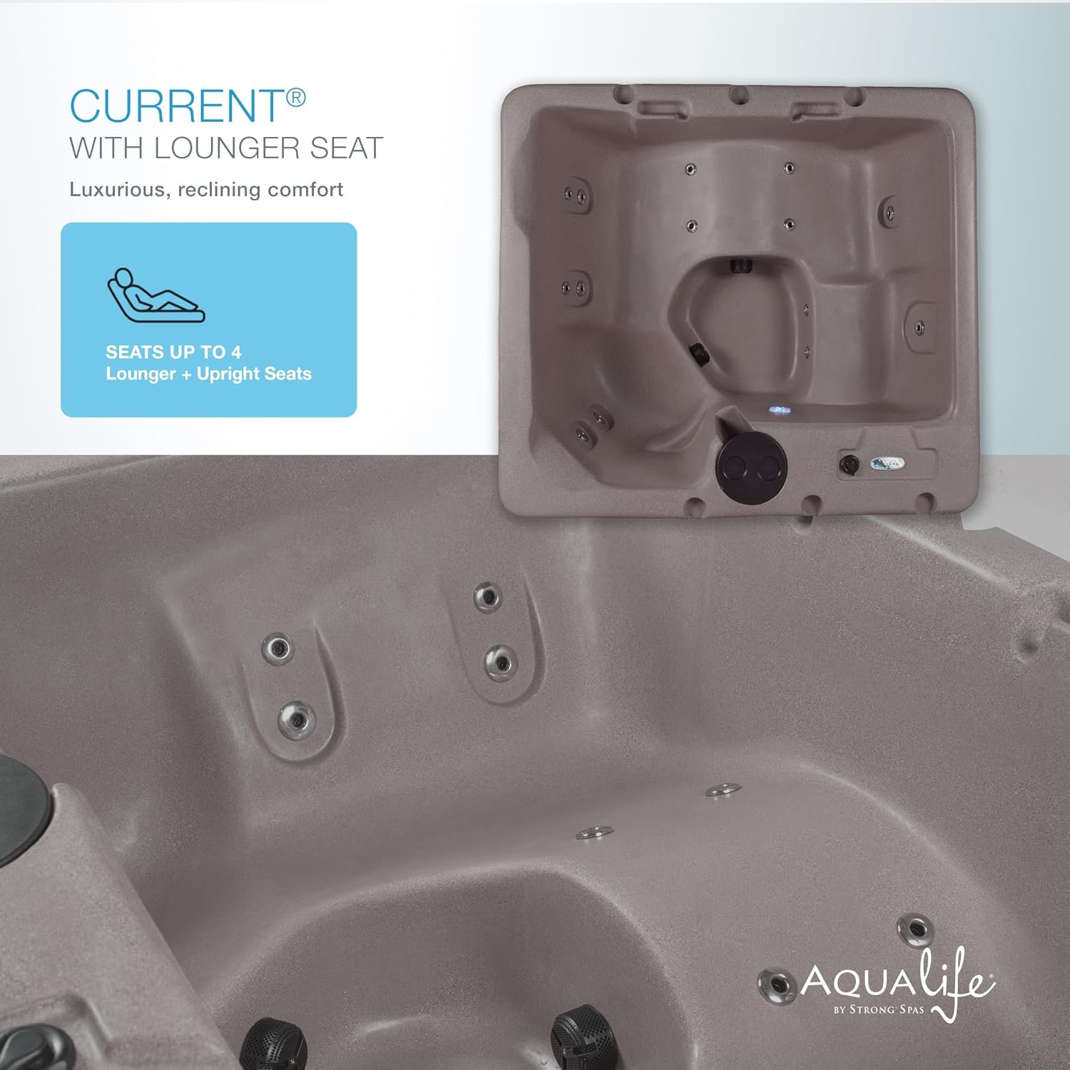 Aqualife Current Outdoor Hot Tub, Free Extras, Fits 4-Adults, Plug and Play Spa, Free Cover Included - Image 2