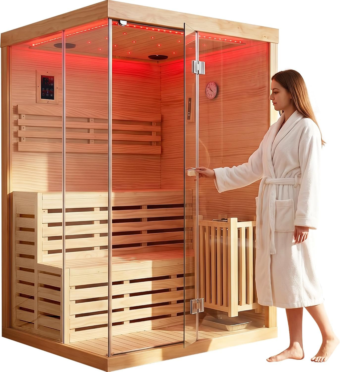 OUTEXER Far Infrared Sauna Home Sauna Spa Room Low-EMF Wood 1200W 120V - Image 26