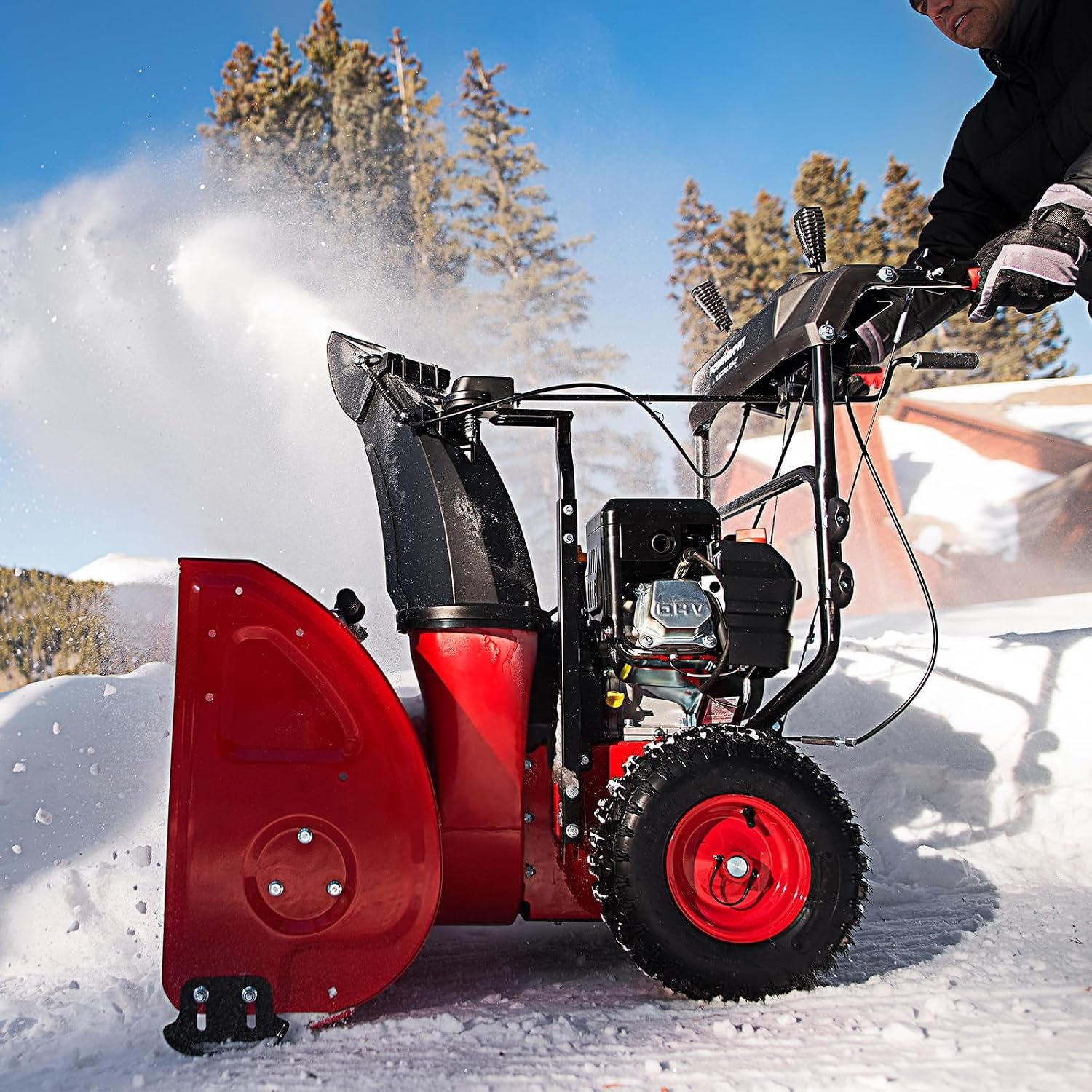 PowerSmart DB7108B 24" 212cc Two-Stage Self-Propelled Gas Snow Blower with Electric Start & Steel Auger - Image 2