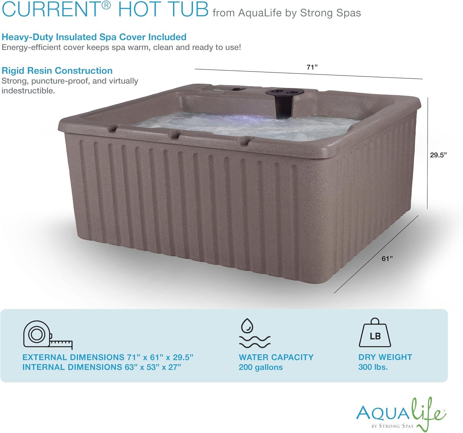 Aqualife Current Outdoor Hot Tub, Free Extras, Fits 4-Adults, Plug and Play Spa, Free Cover Included - Image 4