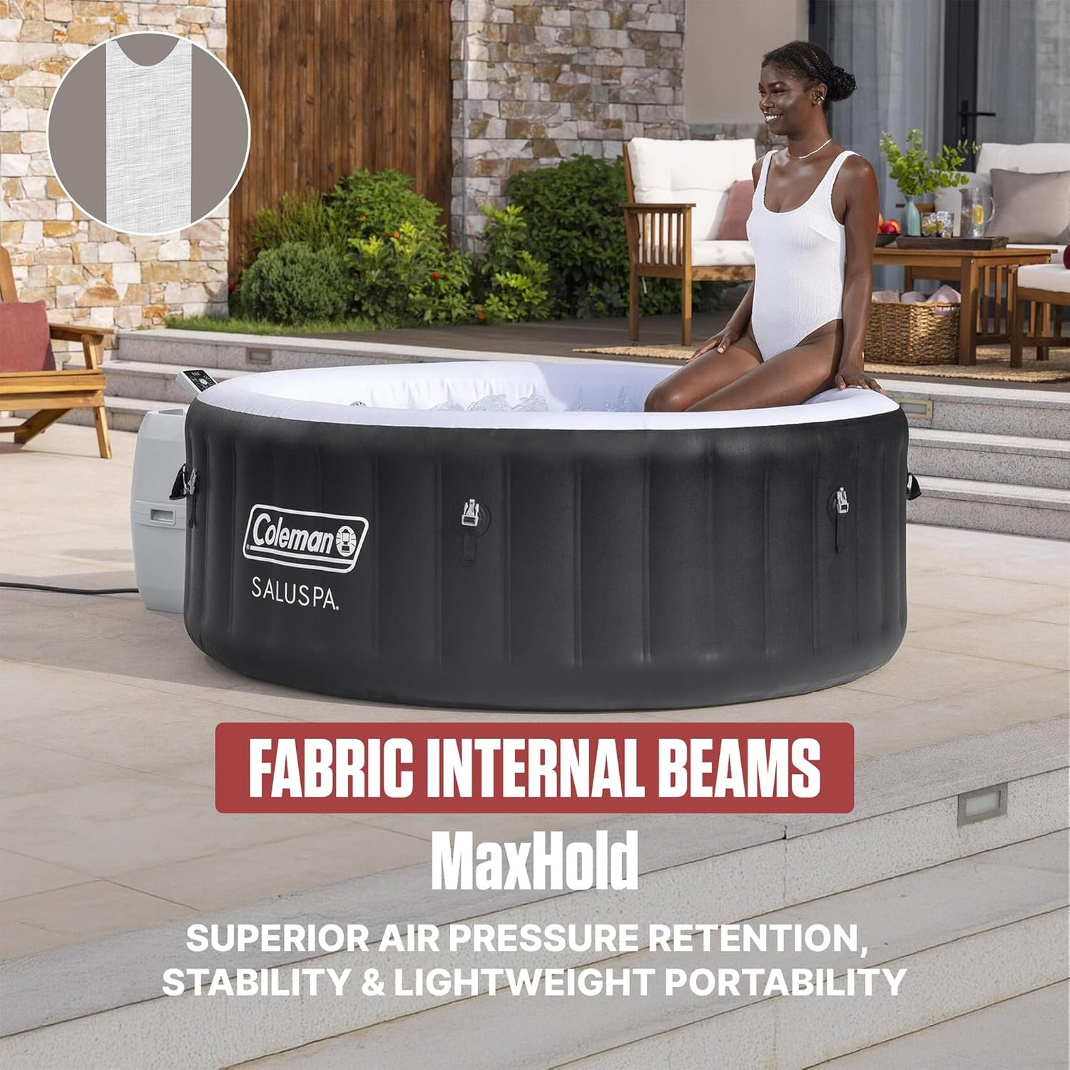 Coleman SaluSpa Miami Energy-Efficient AirJet 2-4 Person Inflatable Hot Tub - Image 4