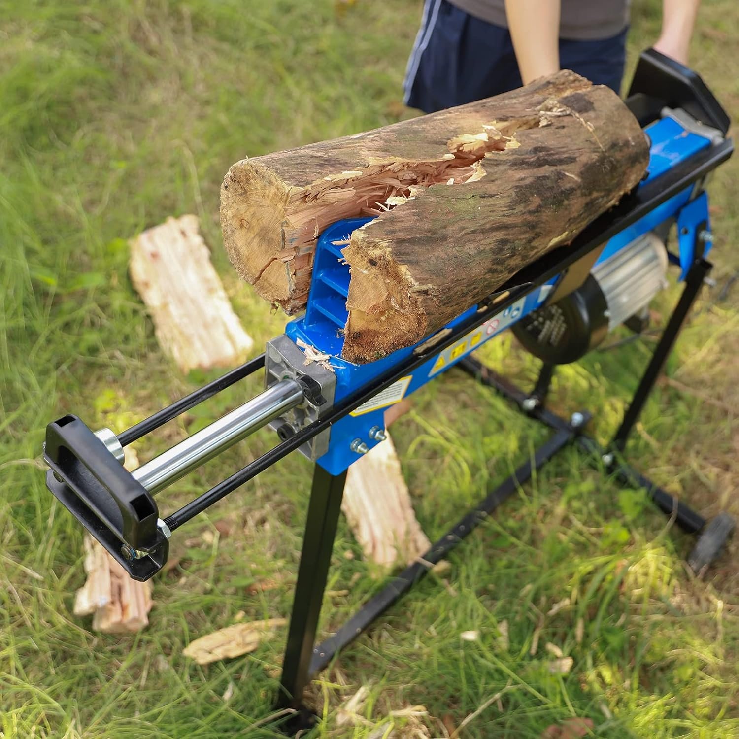 BILT HARD 6.5 Ton Electric Log Splitter with Stand - 15 Amp Motor Wood Splitter with Hydraulic Ram, Electric Firewood Splitting Machine Firewood Processing, Home Heating, and Yard Maintenance - Image 4