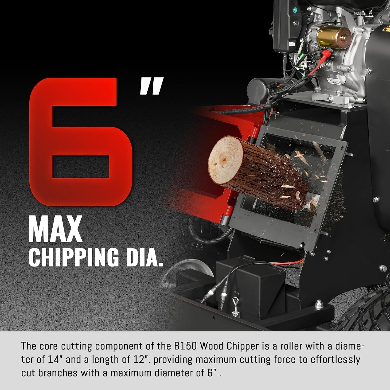 MechMaxx B150 6" ZONSEN 15HP Gas-Powered Wood Chipper - Image 6