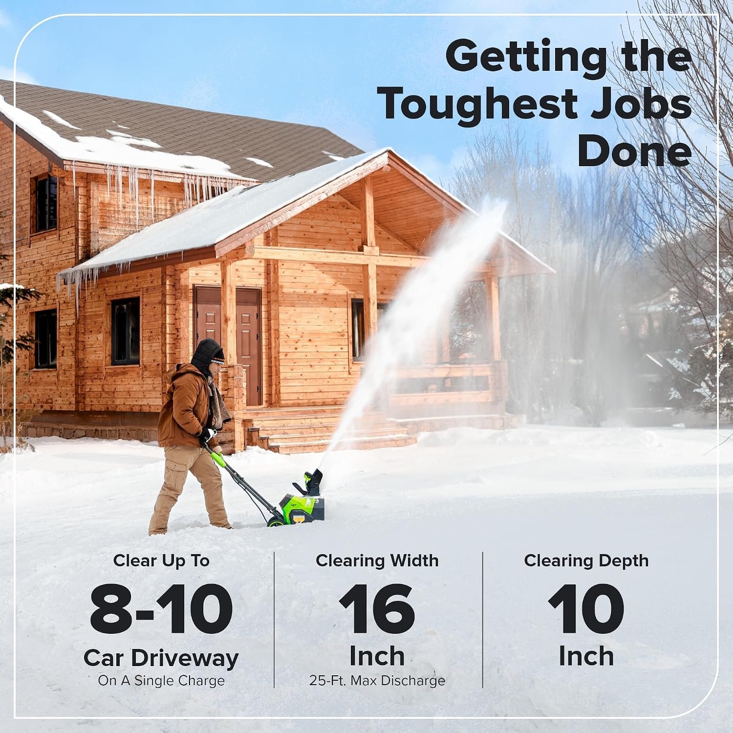 Greenworks 40V 16" Gen2 Cordless Single-Stage Snow Blower – Tool Only, Battery & Charger Not Included - Image 3