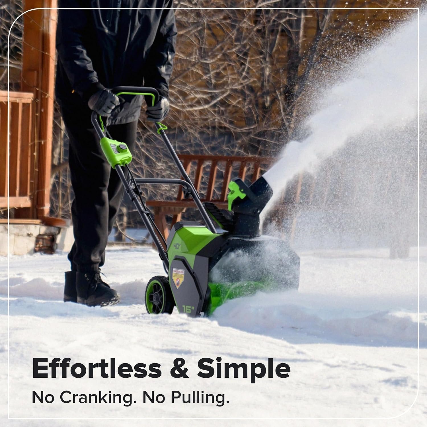 Greenworks 40V 16" Gen2 Cordless Single-Stage Snow Blower – Tool Only, Battery & Charger Not Included - Image 6