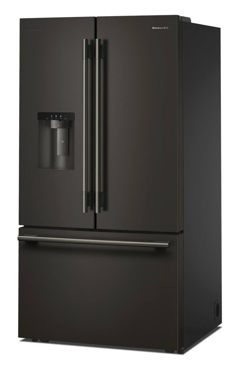 KitchenAid - 36 in. Wide 30 cu. ft. French Door Refrigerator with Exterior Water and Ice - Black Ore