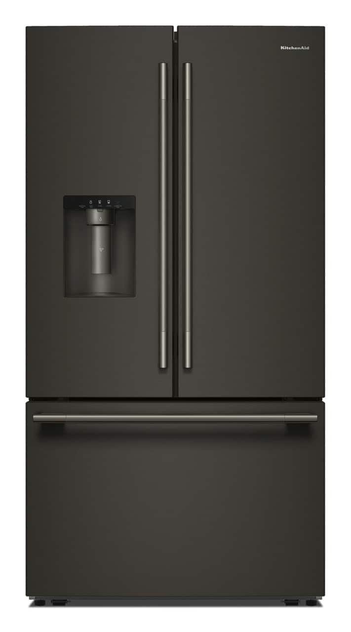 KitchenAid - 36 in. Wide 30 cu. ft. French Door Refrigerator with Exterior Water and Ice - Black Ore