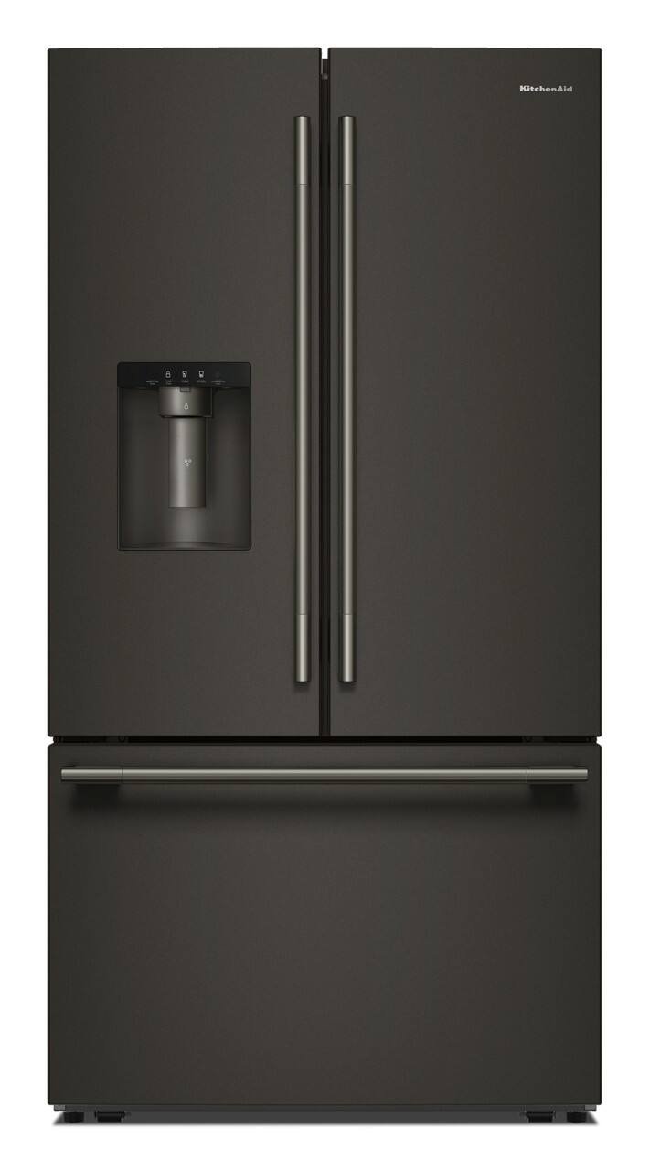 KitchenAid - 36 in. Wide 30 cu. ft. French Door Refrigerator with Exterior Water and Ice - Black Ore