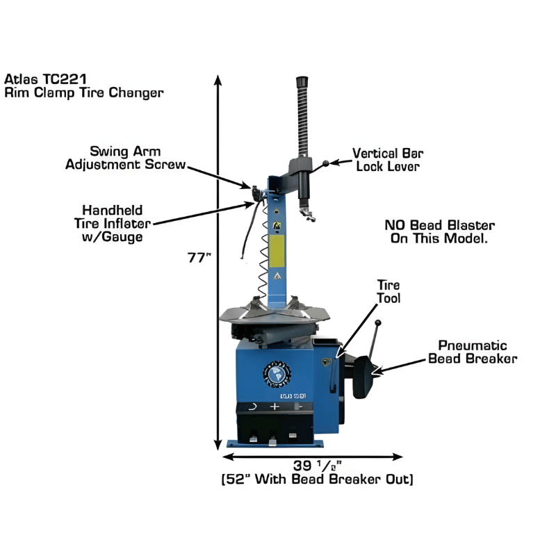Atlas TC221 Rim-Clamp Tire Changer – 110V - Image 6
