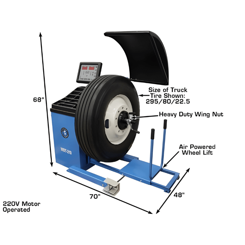 Atlas WBT-210 Heavy Duty Truck Wheel Balancer with Pneumatic Wheel Lift – 220V - Image 8