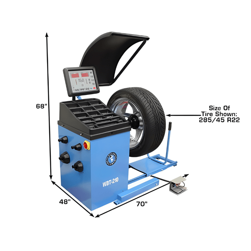 Atlas WBT-210 Heavy Duty Truck Wheel Balancer with Pneumatic Wheel Lift – 220V - Image 9