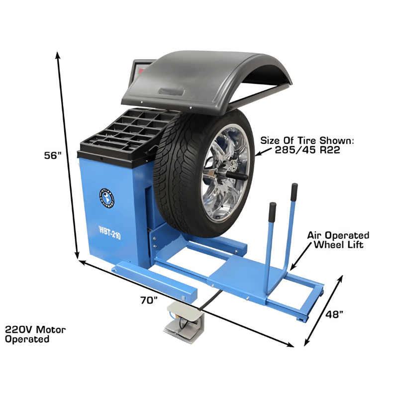 Atlas WBT-210 Heavy Duty Truck Wheel Balancer with Pneumatic Wheel Lift – 220V - Image 6