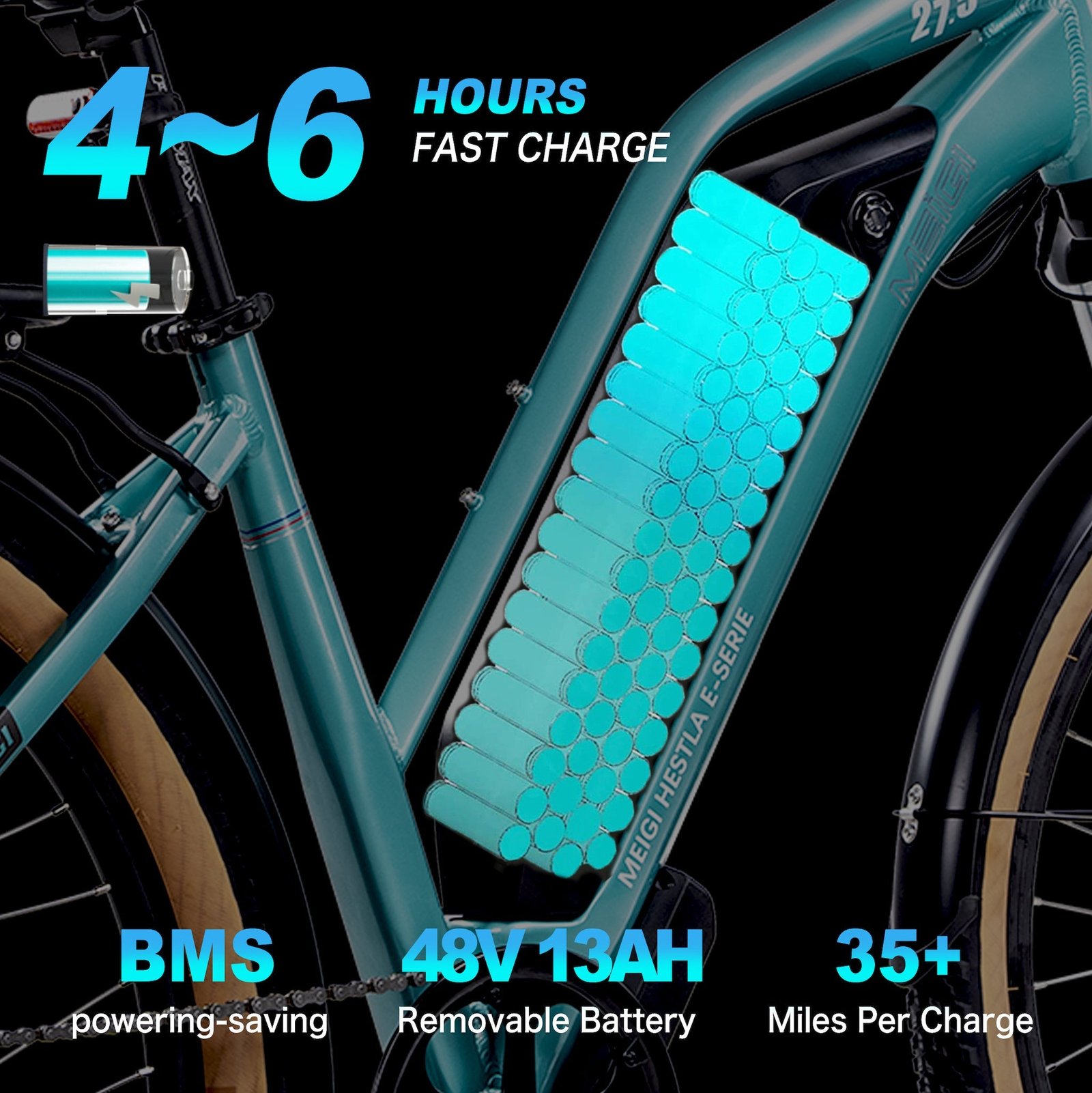 DWMEIGI Hestia 48V/13Ah 750W Electric Bike - Image 9