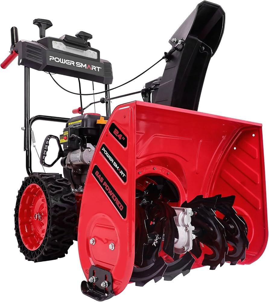 PowerSmart DB7108B 24" 212cc Two-Stage Self-Propelled Gas Snow Blower with Electric Start & Steel Auger