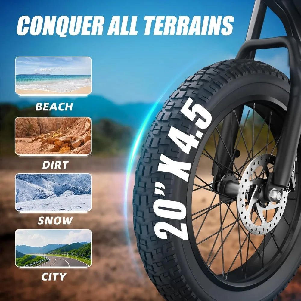 eBike Boys Fat Tire Electric Bike - 1200W Motor, 30+ MPH Speed - Image 4