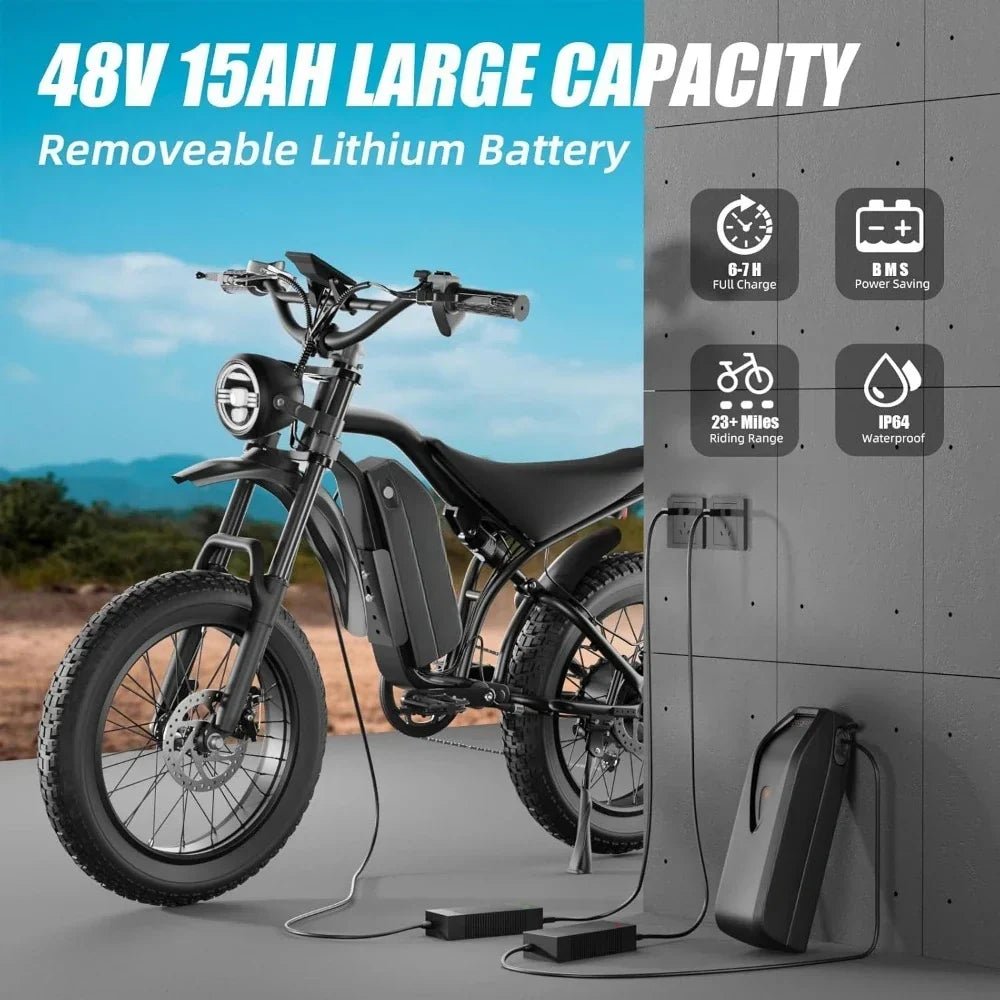 eBike Boys Fat Tire Electric Bike - 1200W Motor, 30+ MPH Speed - Image 3